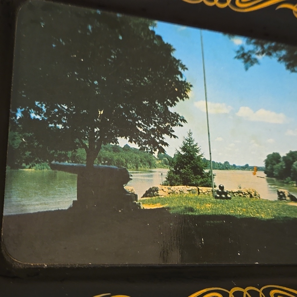 Vintage Bryan O Ohio Art Co Small Mini Tin Tray Set of 4 Black 6.75" x 4.75" USA - Picture 6 of 6